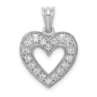 Diamond2Deal 14K Gold Lab Grown Diamond Heart Pendant (0.25ct, VS, G-H)