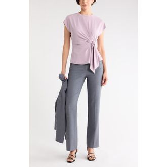 Nordstrom Rack Short Sleeve Tie Detail Top in Purple Fog at Nordstrom Rack, Size X-Large