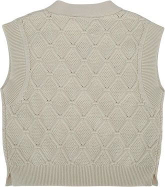 BONPOINT Boys Cherry-Embroidered Knit Cardigan Beige Laine Cotton