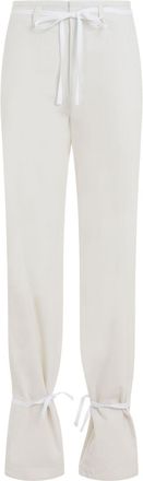 Christophe Lemaire Womens Straight Pants With Strings - Ivory Cotton - Size EU 38 (Womens)