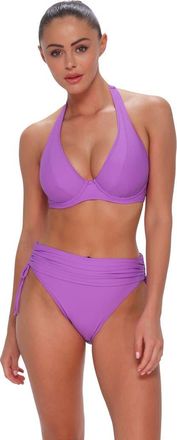 Sunsets Muse Halter Bikini Swimsuit Top - F Cup in Berry Burst at Nordstrom, Size 34