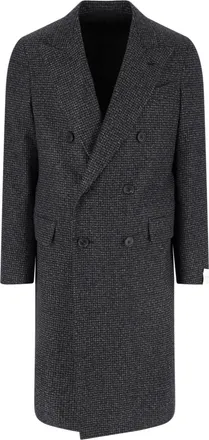 Caruso Grey Cashmere Double-Breasted Coat