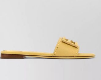Fendi leather logo-detail slides