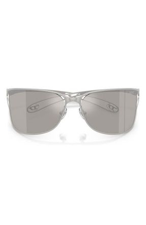Diesel 61mm Pillow Sunglasses in Silver /Ivory Mirror Silver at Nordstrom
