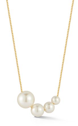 Glaze Jewelry Sterling Silver Graduated Pearl Necklace