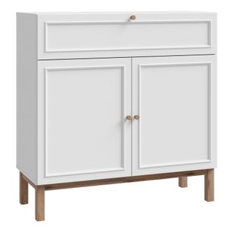 Furniture To Go Wensley 2 Door 1 Drawer Console in Light Grey & Oak