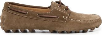 Tod's Platte Su&egrave;de Schoenen Licht Walnoot Kleur - Heren - Bootschoenen - Bruin - 45 EU - Su&egrave;de - Schoenen