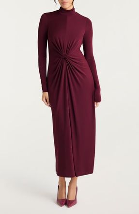 Cinq à Sept Tovianna Knot Front Long Sleeve Dress in Mulberry at Nordstrom, Size 4