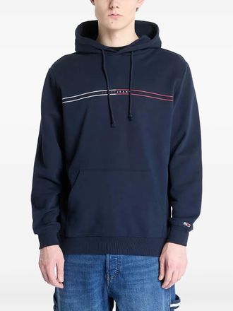 Tommy Jeans logo drawstring cotton hoodie - Blue