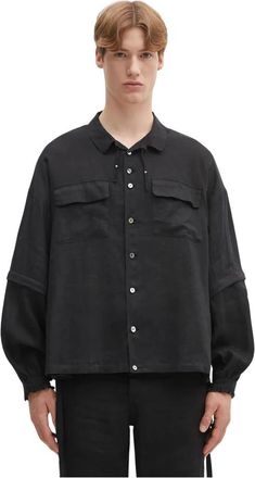 Undercover Linnen Shirt - Heren - Casual Overhemden - Zwart - XL - Linnen - Overhemden