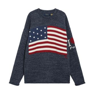 Polo Ralph Lauren Round-neck Knitwear, male, Multicolor, Size: XL Long Sleeve Pullover