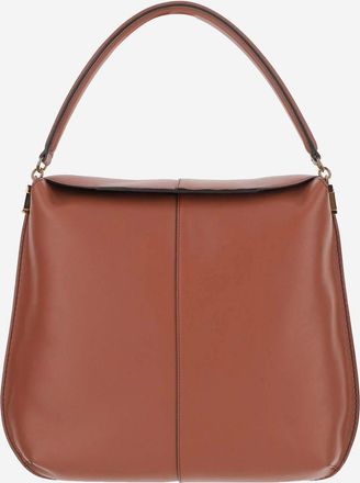 Tod's Womens Large Leather T Case Hobo Bag Brown Shoulder