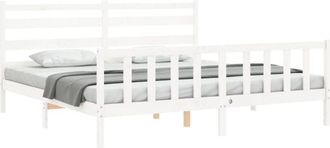 vidaXL Bed Frame without Mattress White 200x200 cm Solid Wood Pine Vidaxl