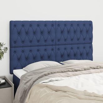 vidaXL Cabeceros 4 Unidades Tela Azul 72x7x78/88 Cm Vidaxl
