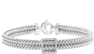 Effy Sterling Silver Diamond Square Double Chain Bracelet at Nordstrom Rack, Size 7.5