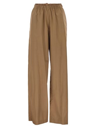 Fabiana Filippi top van katoenpopeline met details van eco-messing