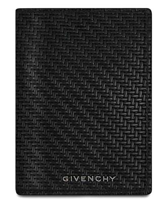 Givenchy braided-leather card holder - men - Calf Leather - One Size - Black