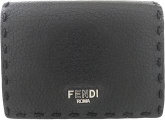 Fendi Black Leather Wallet (Tri-Fold) (Pre-Owned)