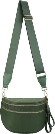 Generic Womens Nylon Crossbody Bag with Wide Adjustable Strap, Multi-Pocket Crescent Sling Purse with Dual Zipper, Lightweight Shoulder Bag for Travel, Commut