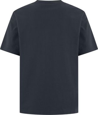 Maison Kitsun&eacute; Mens Short-Sleeve Cotton T-Shirt Blue T-Shirts And Polos