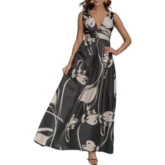 DKNY Sleeveless Ballgown in Black/light Beige at Nordstrom, Size 10