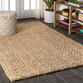 Jonathan Y Designs Hira Hand Woven Diamond Chunky Jute Area Rug