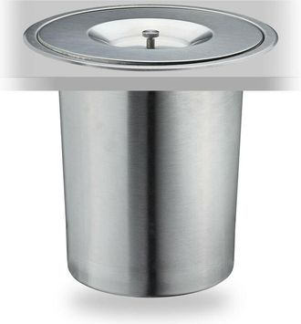 Relaxdays Pattumiera per il Piano Cucina, 8 l, Acciaio Inox, con Coperchio, per Rifiuti Organici HxD 25 x 27 cm, Argento - Relaxdays