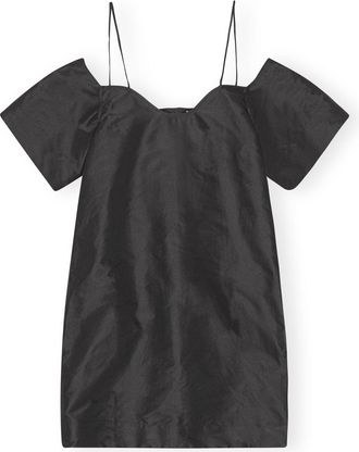 Ganni Taffeta Mini Dress - Size 10/12 Black
