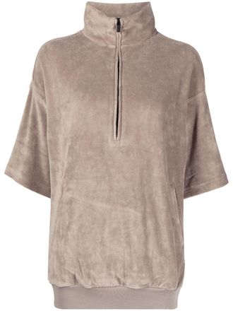 Fear of God velour mock-neck half-sleeve top - Grey