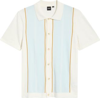 BOSS Lastro Cotton Blend Button-Up Shirt in Open White at Nordstrom, Size Xx-Large