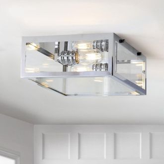 Jonathan Y Designs Grayson 12 Metal/Glass LED Flush Mount
