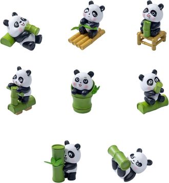 OEM Figuritas De Panda Hechas A Mano, 8 Piezas, Adornos