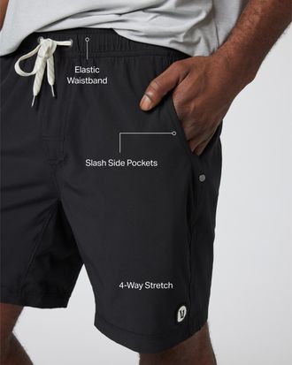 Vuori Clothing Kore Shorts Unlined 7 | Black | XS, Size Extra Small