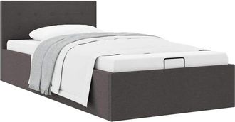 vidaXL Cama Canap&eacute; Hidr&aacute;ulica Almacenaje Tela Gris Oscuro 100x200 Cm Vidaxl