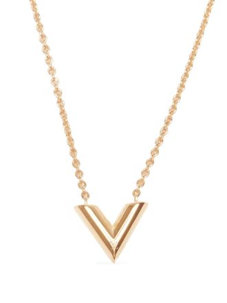 Louis Vuitton 2023 Louis Vuitton Essential V pendant necklace - women - Gold Plated - One Size