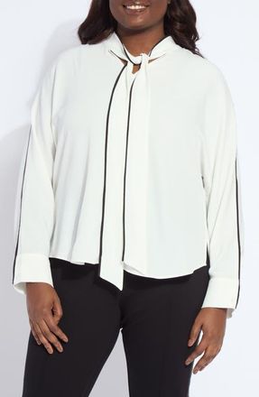 Lyss&eacute; Daphne Tie Neck Dolman Sleeve Top in Off White at Nordstrom, Size 1 X
