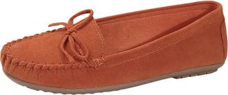 Generic Slip On Shoes Women Casual Comfortable Pumps Stylish Solid Color Round Toe Non-Slip Lightweight Bow Ballet Flats Work Walking Orange