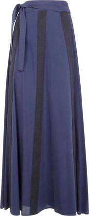 Pierantonio Gaspari Gestreepte rok met gestrikte taille - Blauw