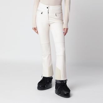Moncler Pantaloni da sci avorio in tessuto tecnico