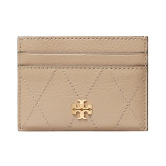 Tory Burch Charlie Quilted Card Case - female - Tory Burch - Wallets & Cardholders - Beige - ONE SIZE - Accessories