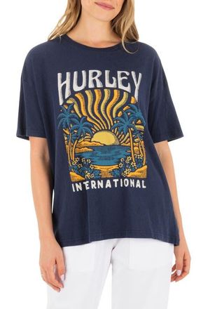 Hurley Bliss Oversize Cotton Graphic Boyfriend T-Shirt in Navy Blues at Nordstrom, Size X-Small