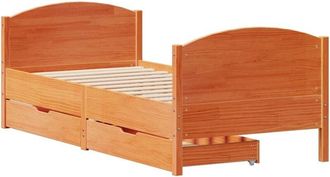 vidaXL Bed Frame without Mattress Wax Brown 100x200 cm Solid Wood Pine vidaXL