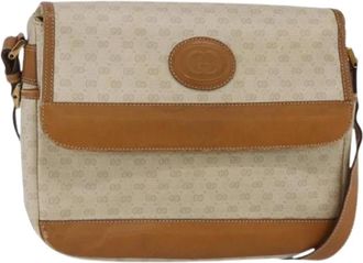 Gucci Pre-owned Vintage Schoudertas - Dames - Vintage Schoudertas - Beige - ONE Size - Leer - Vintage