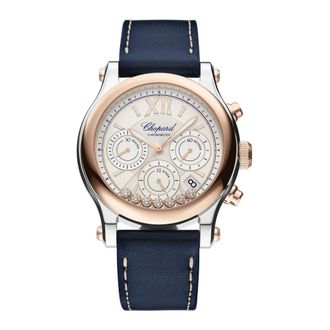 Chopard Happy Sport Chrono - Dames - Horloges - Blauw - ONE Size - Satijn - Accessoires