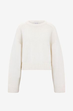 Loulou Studio Rundhalspullover aus Wolle und Kaschmir Bruzzi