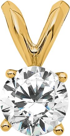 Diamond2Deal 14k Gold Round Lab Grown Diamond Solitaire Pendant (0.37ct, VS, G-H)