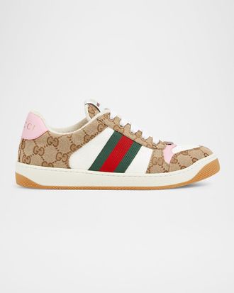 Gucci Screener GG Canvas and Leather Sneakers