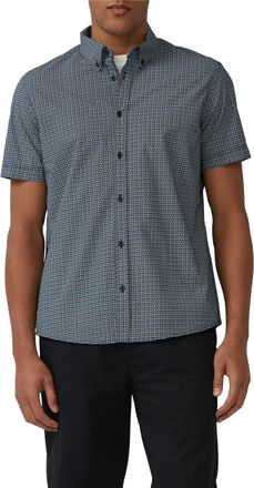 s.Oliver Kurzarmhemd S.OLIVER, Herren, Gr. 3XL, N-Gr, blau wei&szlig;, Obermaterial: 96% Baumwolle, 4% Elasthan, kariert, regular fit taillenbedeckt, gerader Abschlu