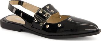 Andrea Womens Slingback Flats Wide Buckle In Black