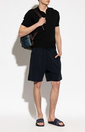 Emporio Armani Shorts With Logo Patch, Mens, Navy Blue